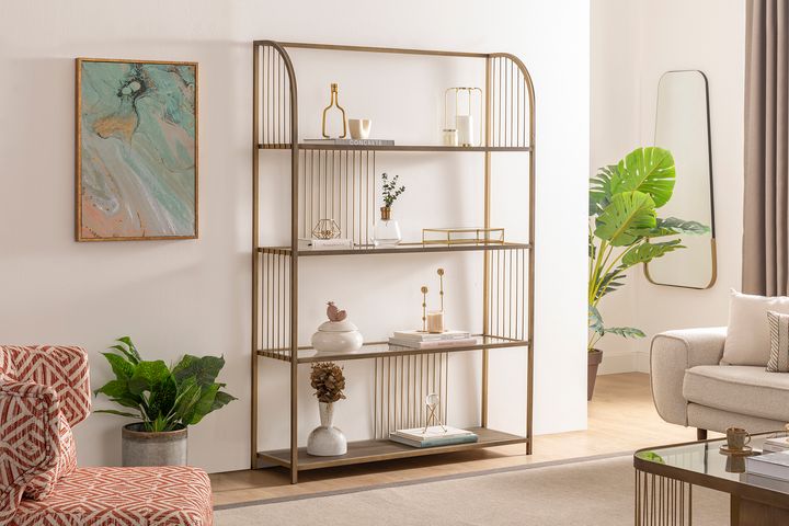 Stream Boekenkast, 120 cm, Messing