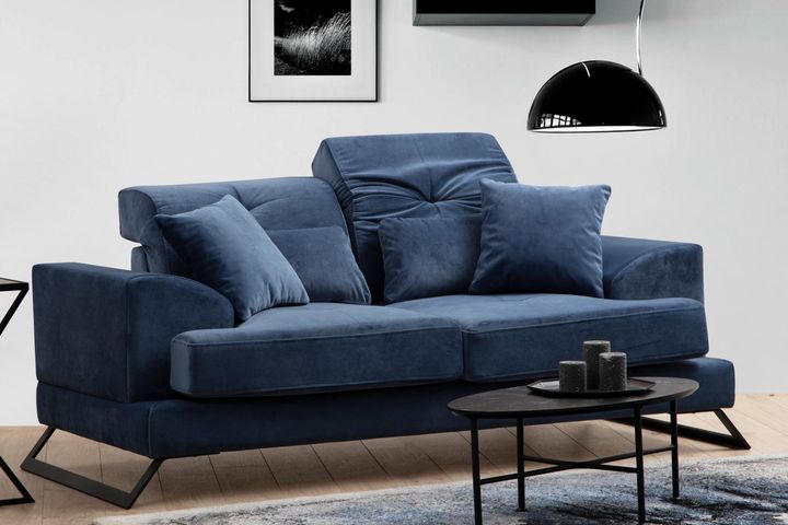 Frido Two Seater Sofa, Blue