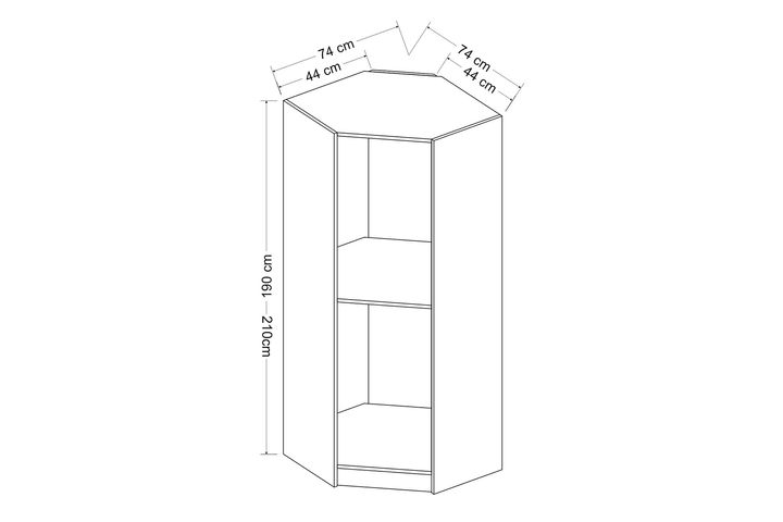 Medway Tideway Hoekkledingkast, Walnoot en Zwart