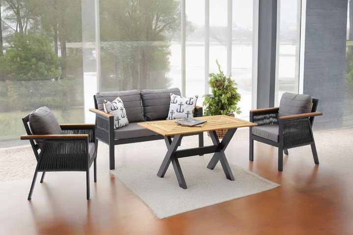 Capella Dubbele Tuinloungeset, Antraciet