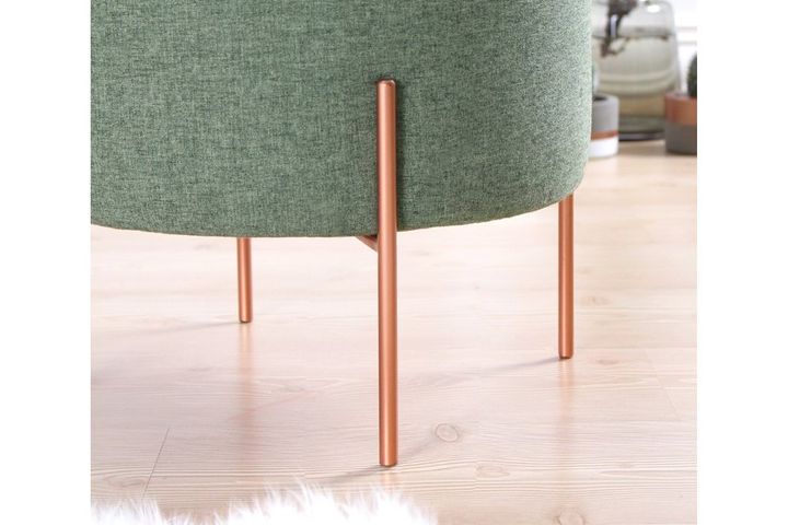 Copper Ronde Poef, Groen