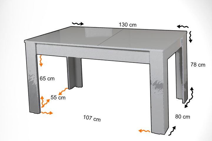 Oblo Uitschuifbare Eettafel, Wit Hoogglans