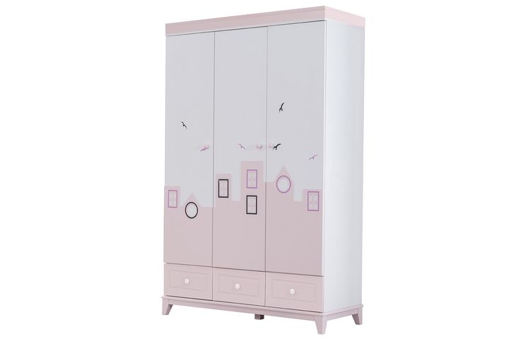 City Kledingkast met 3 Deuren, Roze