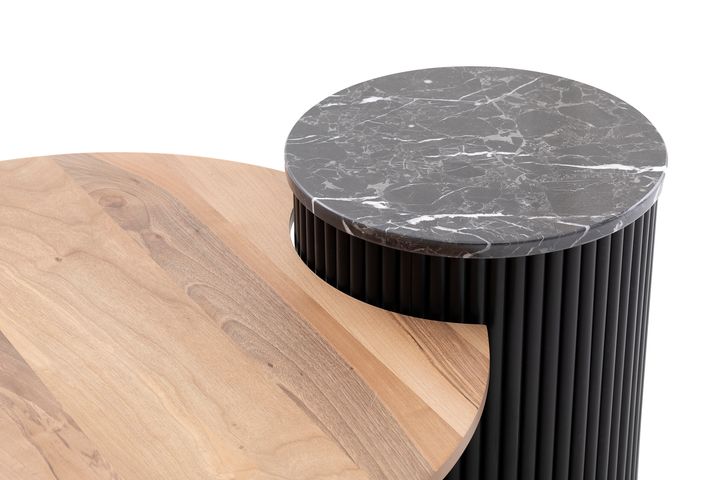 Moon Coffee Table, Walnut & Black