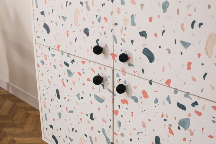 Multicabinet Terazzo Multifunctionele Kast, Met Metalen Poot