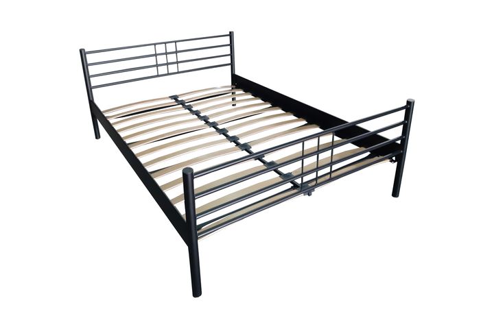 Manyas Metalen Bedframe, 120x200 cm, Zwart