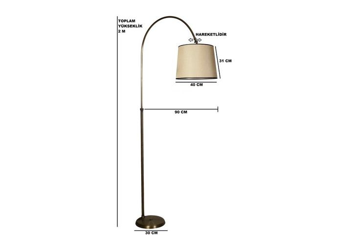 Lina Vloerlamp, Creme en Mat Goud