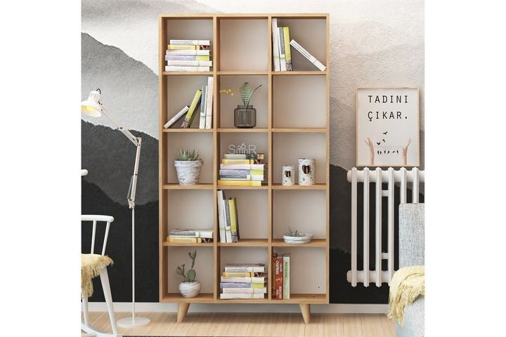 Zipa Bookcase, 184 cm, Oak