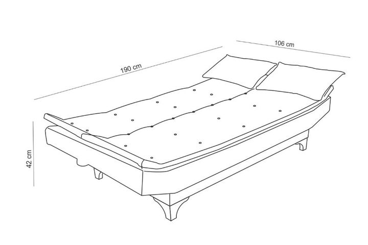 Kelly 3-Sitzer Sofa mit Bettfunktion, Anthrazit | Vivense Deutschland