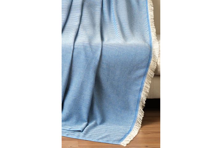 Sandy Bed Throw, 210 x 230 cm, Blue