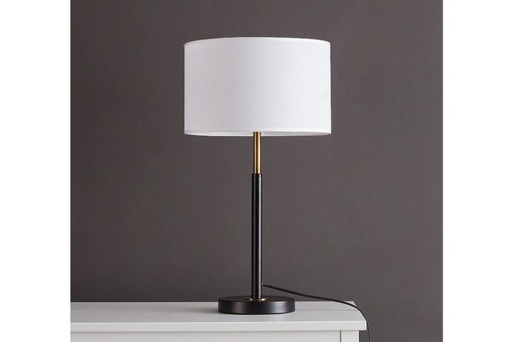 Modern Fabric Table Lamp, Black & White