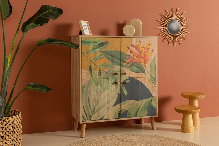 Saka Multifunctionele Kast met Houten Poten