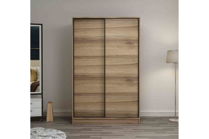 Medway Kledingkast met Schuifdeuren, 120 cm, Walnoot