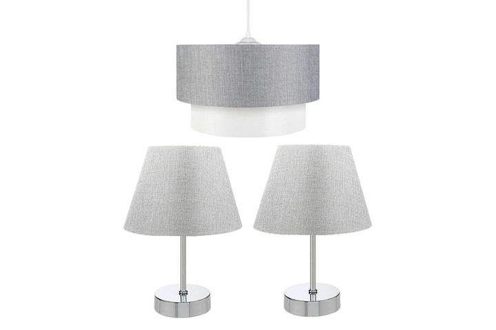 Homelight Tafellamp & Hanglamp Set, Grijs