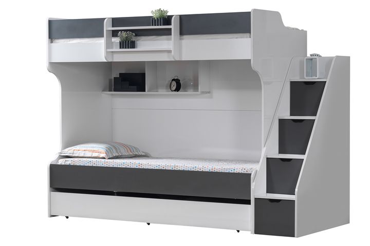 Scotia Stapelbed met Onderbed, 90x190 cm, Antraciet