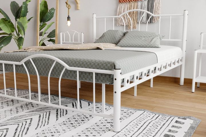 Bella Metalen Bedframe, 140x200 cm, Wit