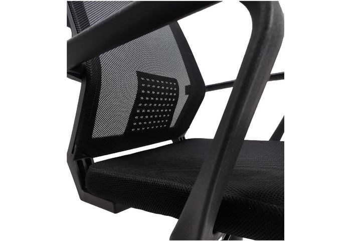 Mesh Bureaustoel met Metalen Poten, Zwart