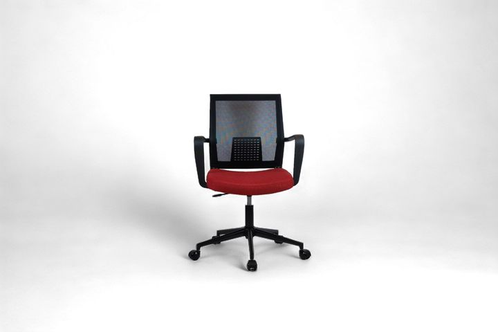 Mesh Bureaustoel met Metalen Poten, Rood