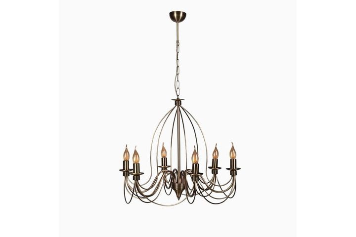 Hohenzollern Hanglamp met 6 Lampjes, Mat Goud