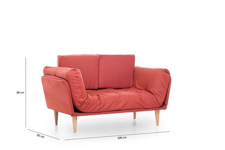 Futon Nina 2-Zitsbank, Steenrood