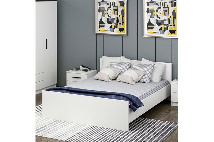 Medway King Size Bed, 150 x 200 cm, White