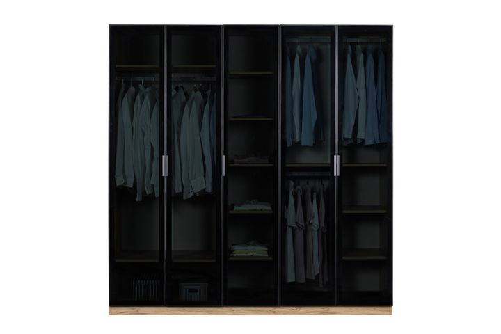 Ety Glazen Kledingkast met 5 Deuren