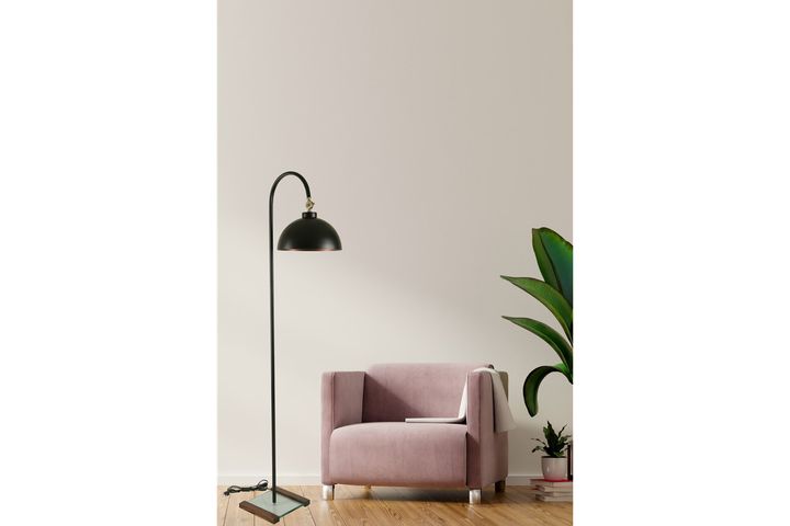 Marcella Retro Vloerlamp, Zwart