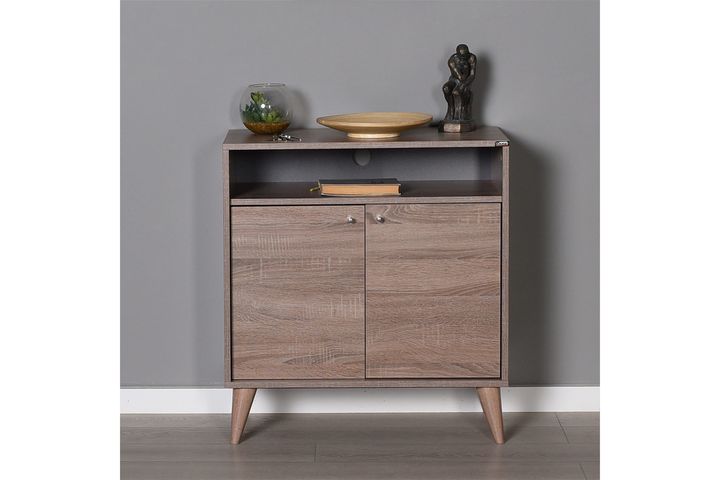 London Hallway Storage Cabinet, Light Wood