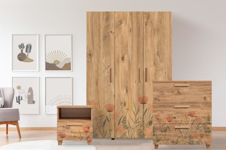 Leva Tulip Chest of Drawers, Walnut