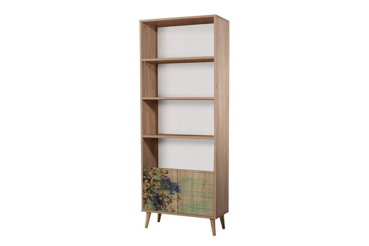 City Forest Green Bookcase, 198 cm, Oak
