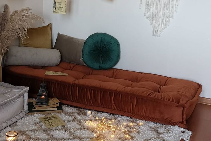 Junia Boho Vloerkussen, Steenrood