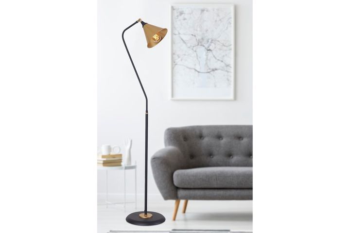Kapo Floor Lamp, 160 cm, Gold & Black
