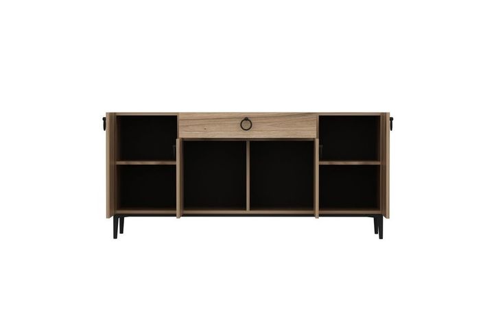 Medway Moon Moderne Dressoir, 160 cm, Goud en Walnoot