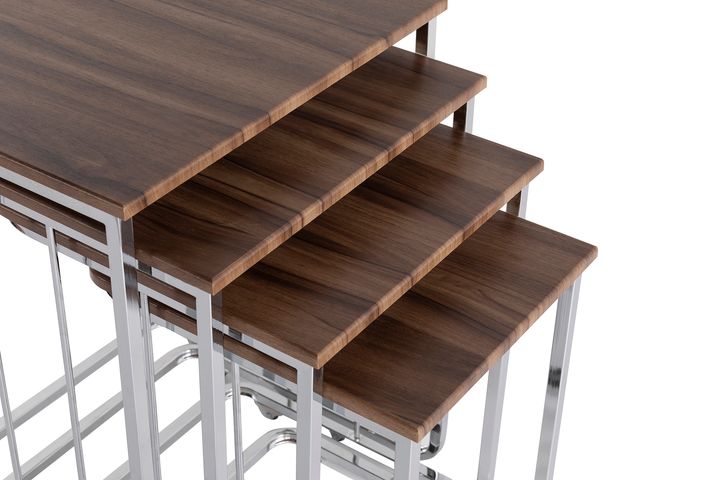 Vegas Zettafels met Metalen Poten, Walnoot