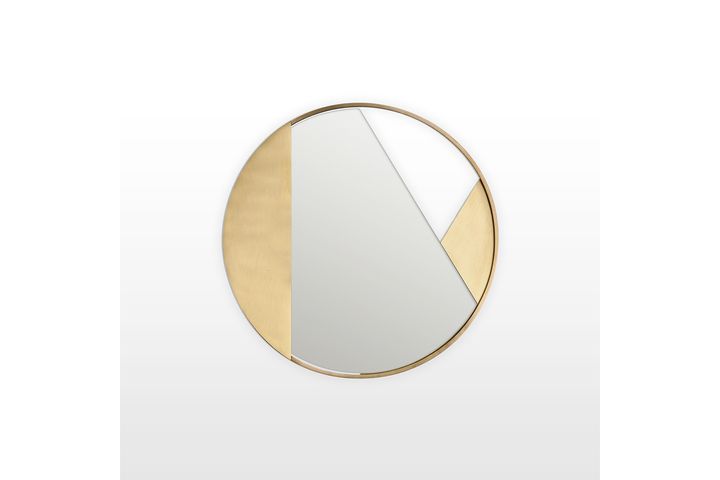 Freia Ronde Spiegel, Mat Goud, 02