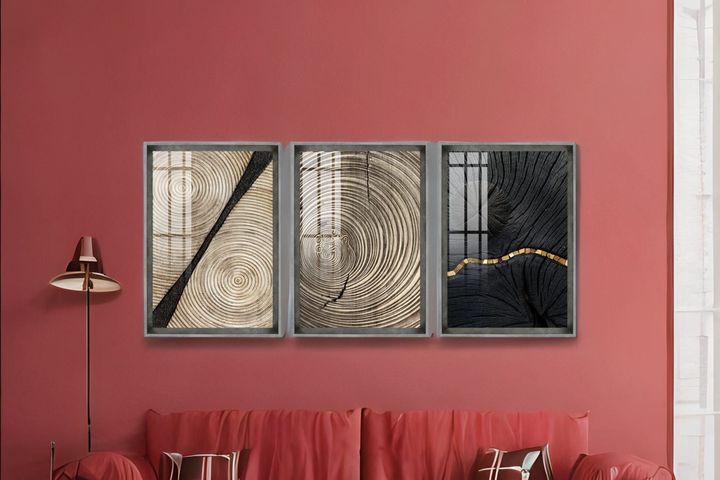 The Tree Section Art Print with Frame, Triptych