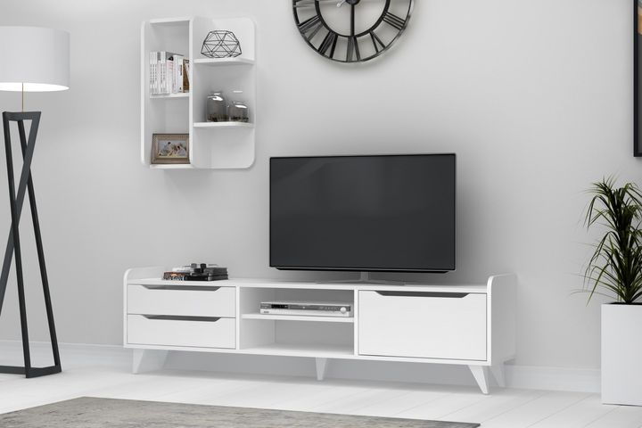 Peak TV Stand, White, 180 cm