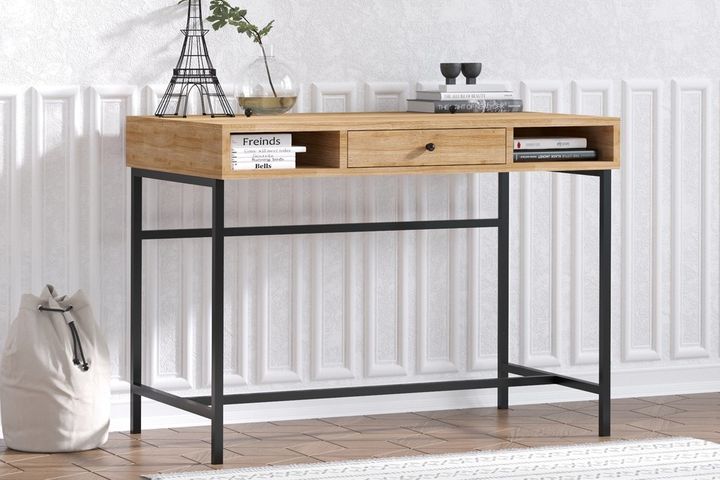 Berry Desk, Light Wood & Black | Vivense London