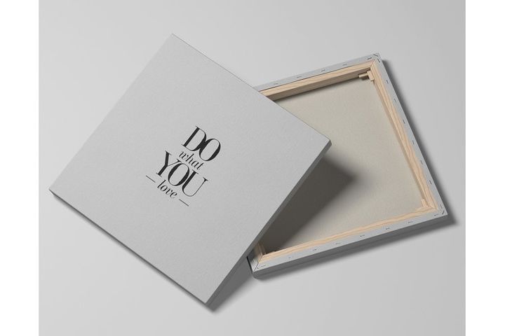 Doe What You Love Minimaal Schilderij Op Canvas, 90x90 cm