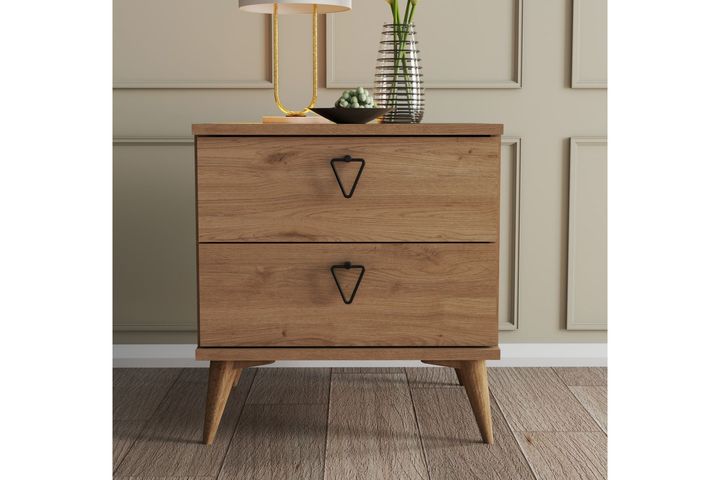 Mezza Bedside Table, Walnut