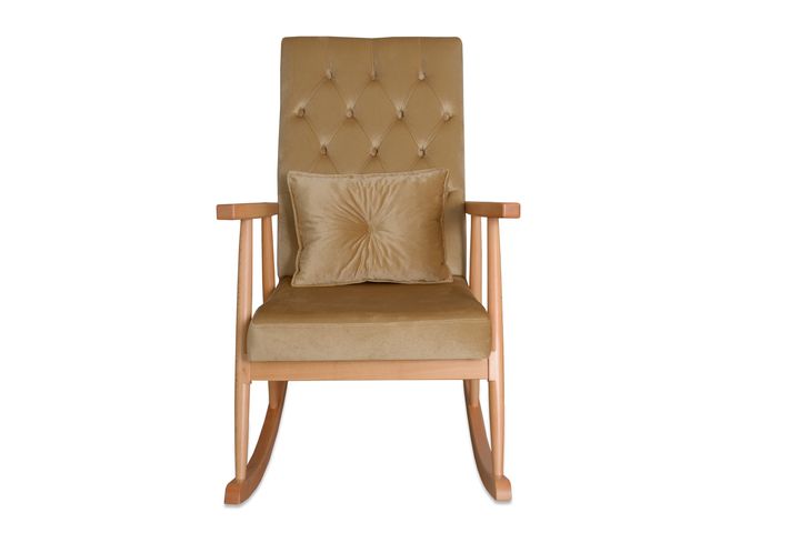 Asedia Trend Schommelstoel Gestoffeerd, Lichtbruin & Natuurlijke Kleur