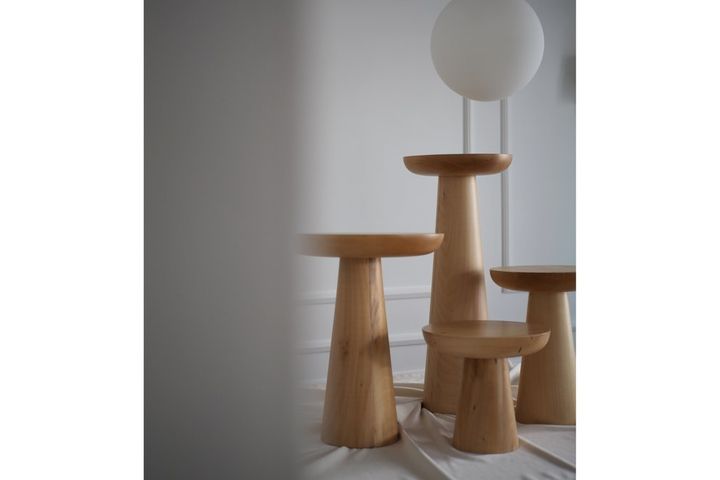 Tucas Home Mushroom Bijzettafel, 40 cm, Natuurlijke Kleur