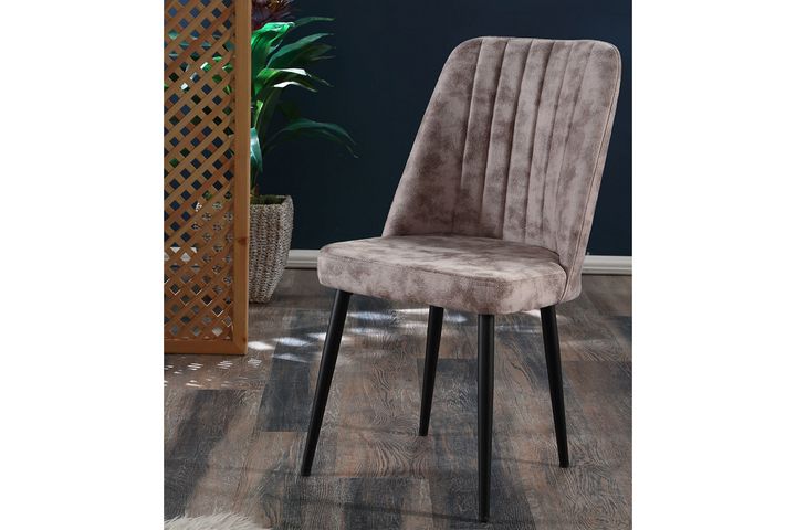 Vento Stuhl aus Metall, Creme & Schwarz 