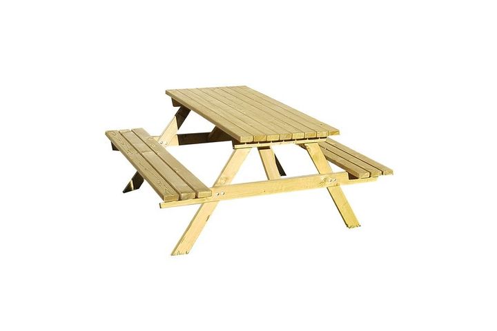 Neckar Picknicktisch aus Holz für 8 Personen, Grün