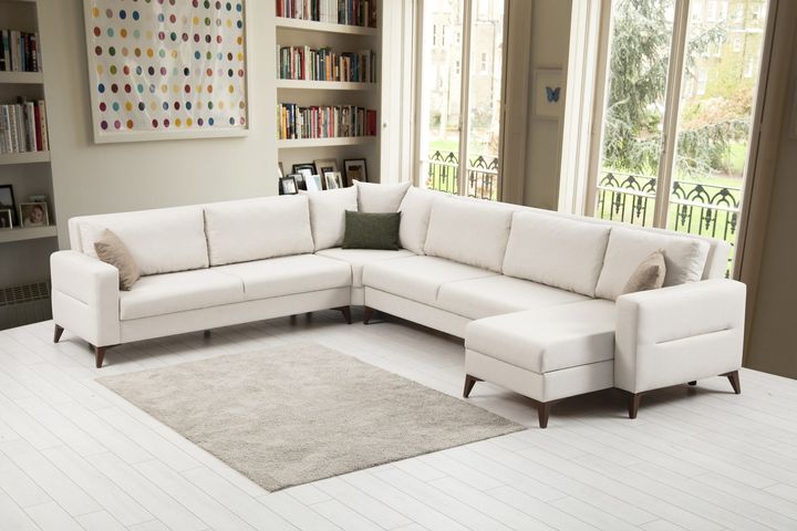 Kristal Hoekbank, Beige