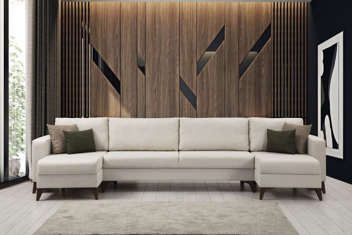 Kristal Hoekbank, Beige