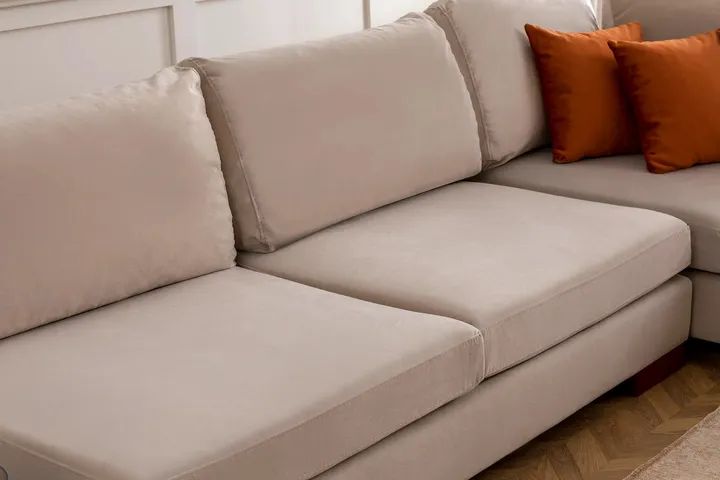 Tulip Hoekbank Rechts, Ecru (Zonder pouf)