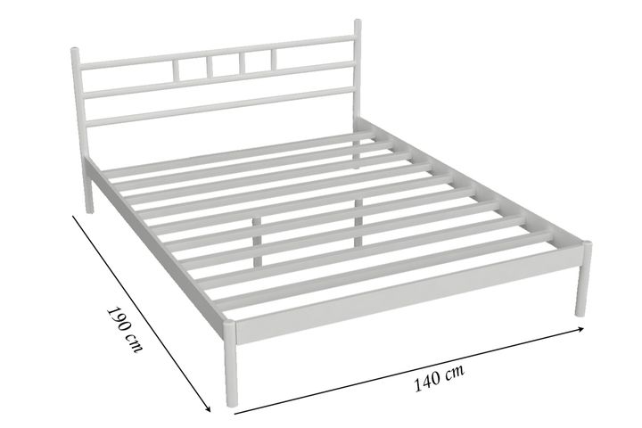 Diego Bedframe, 140x190 cm, Wit