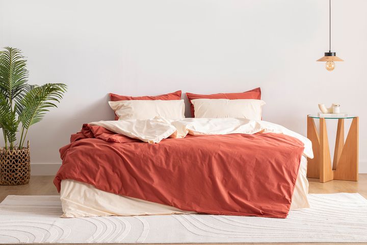 Luna Simply Colors Dekbedovertrekset van Gewassen Katoen, Poeder, Tweepersoons