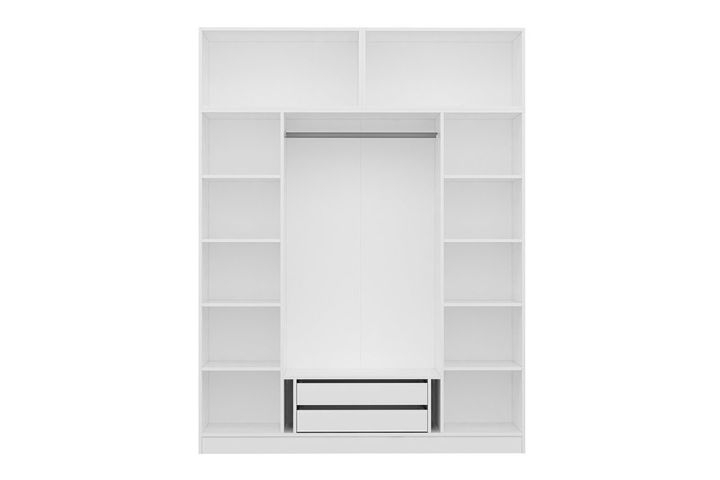 Medway Tideway Kledingkast met 4 Deuren en Bovenkast, Wit